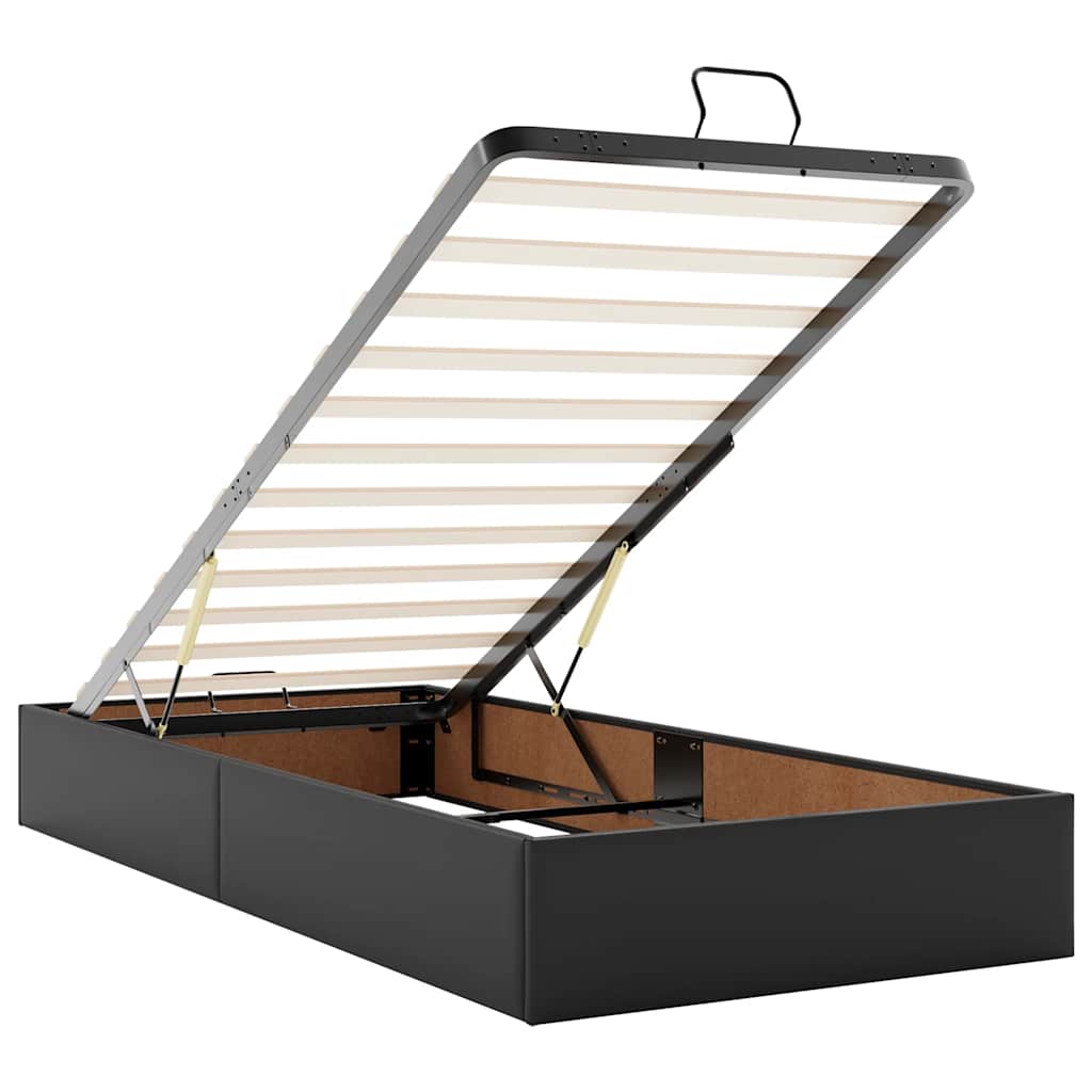 Struttura Letto Pouf senza Materasso Nero 80x200 cm Similpelle | homemem39