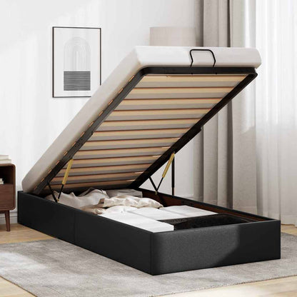 Struttura Letto Pouf senza Materasso Nero 80x200 cm Similpelle | homemem39