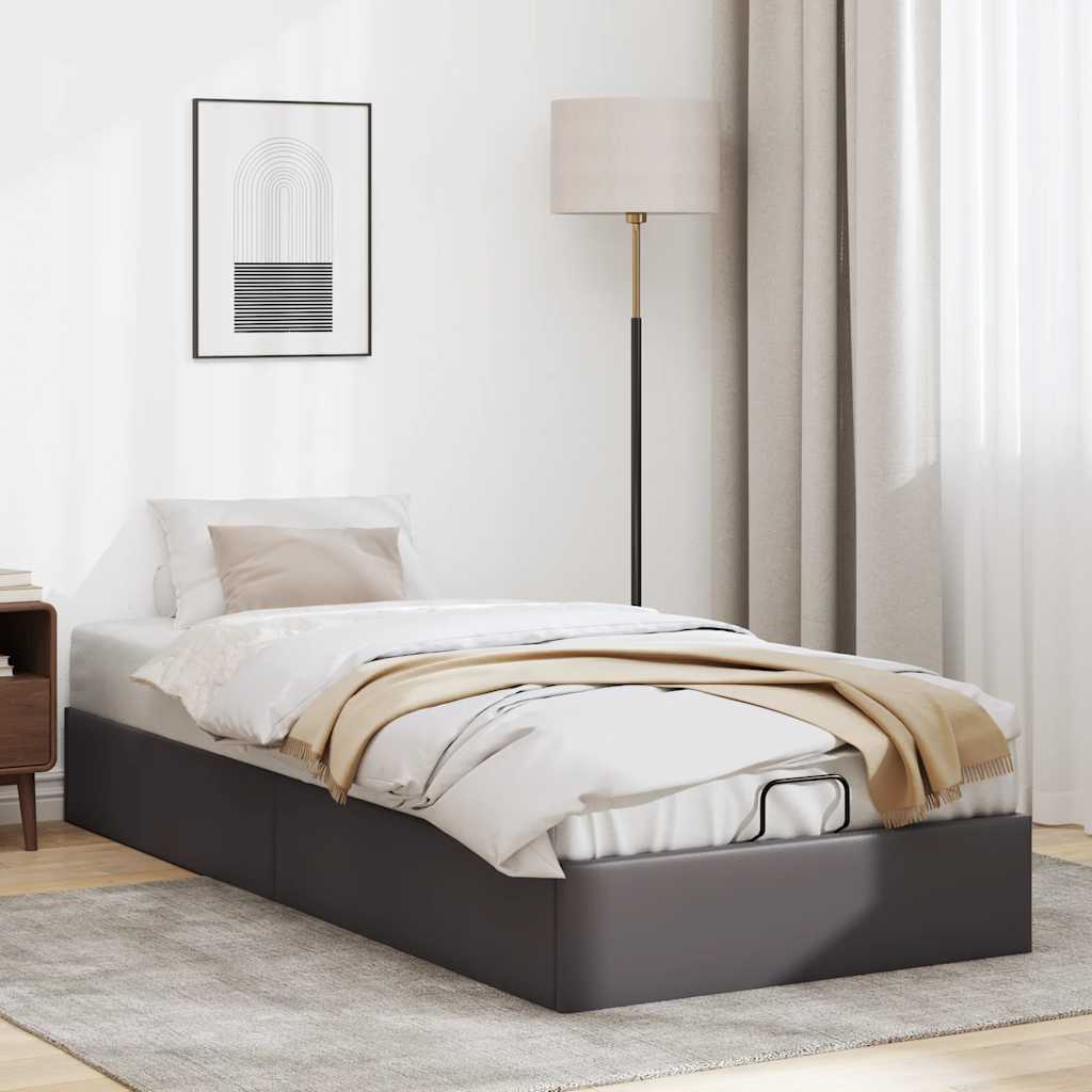 Struttura Letto Pouf senza Materasso Grigio 90x190cm Similpelle | homemem39