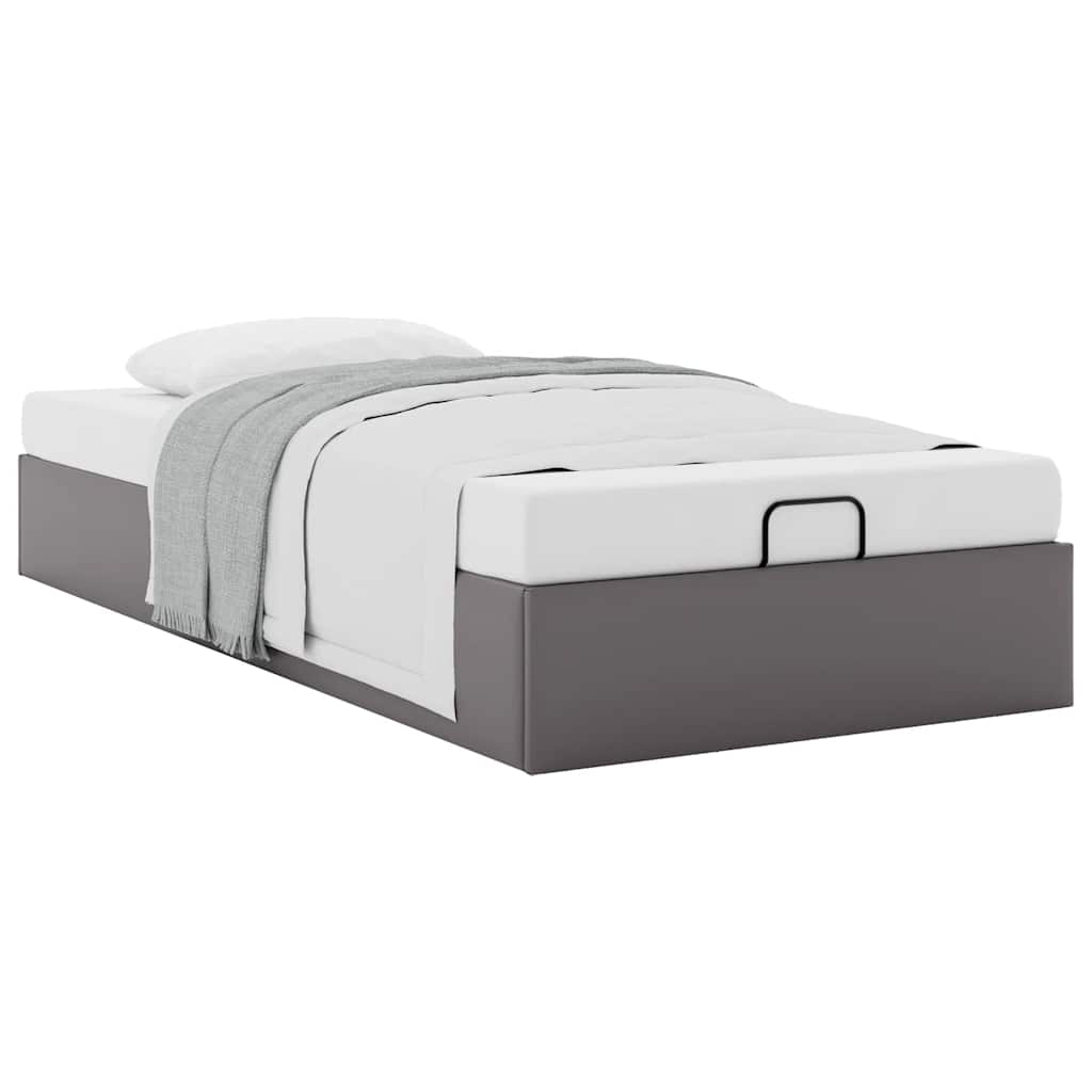 Struttura Letto Pouf senza Materasso Grigio 90x190cm Similpelle | homemem39