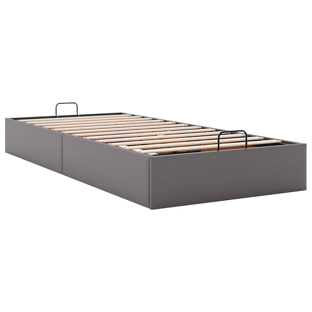 Struttura Letto Pouf senza Materasso Grigio 90x190cm Similpelle | homemem39