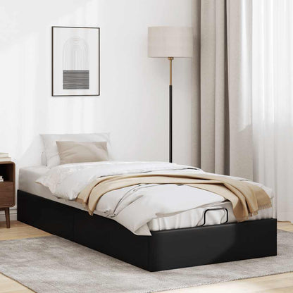 Struttura Letto Pouf senza Materasso Nero 90x200 cm Similpelle | homemem39