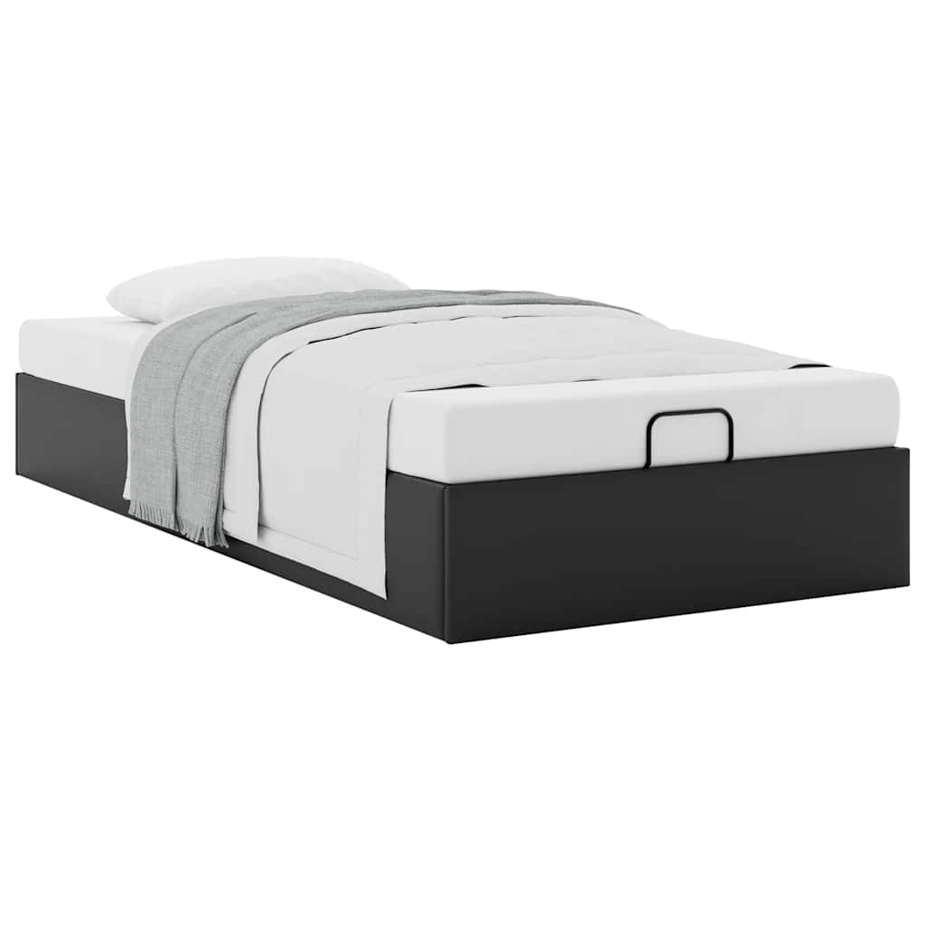 Struttura Letto Pouf senza Materasso Nero 90x200 cm Similpelle | homemem39