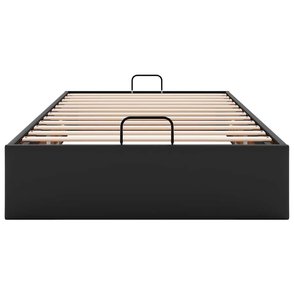 Struttura Letto Pouf senza Materasso Nero 90x200 cm Similpelle | homemem39