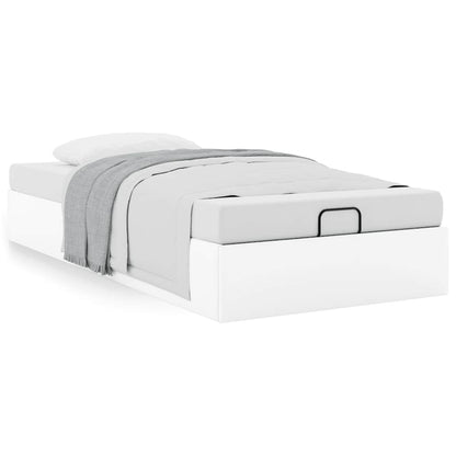 Struttura Letto Pouf senza Materasso Bianco 90x200cm Similpelle