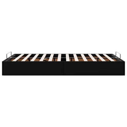 Struttura Letto Pouf senza Materasso Nero 120x190 cm Similpelle