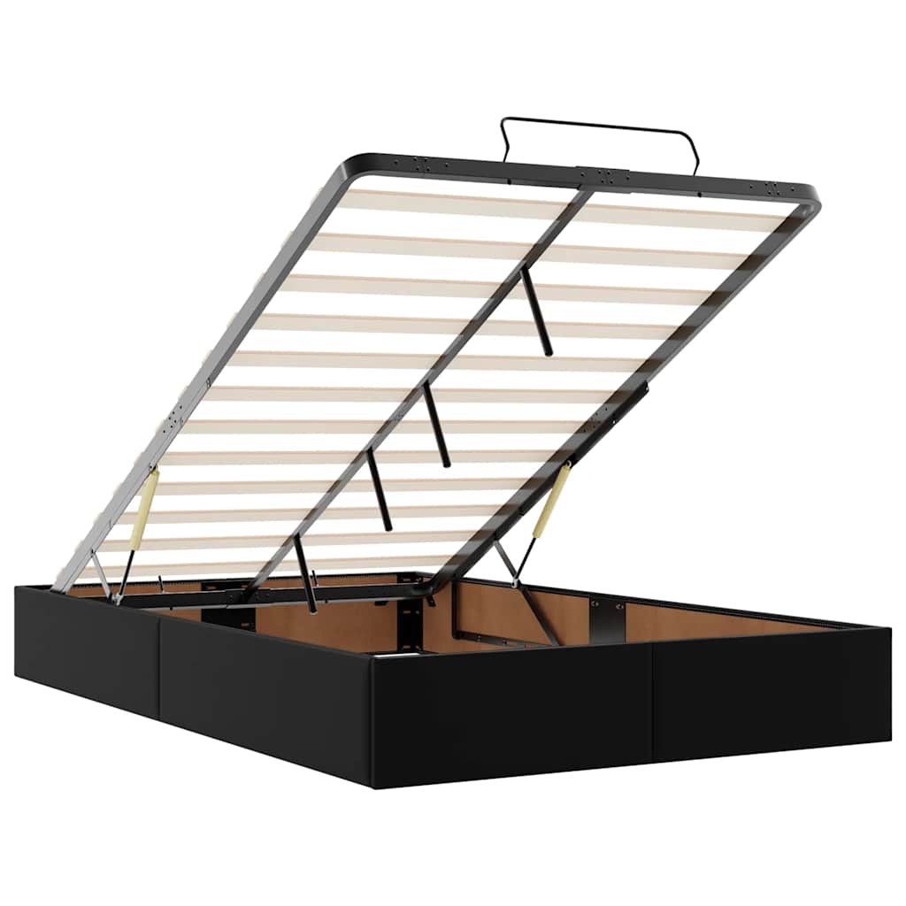 Struttura Letto Pouf senza Materasso Nero 120x190 cm Similpelle - homemem39