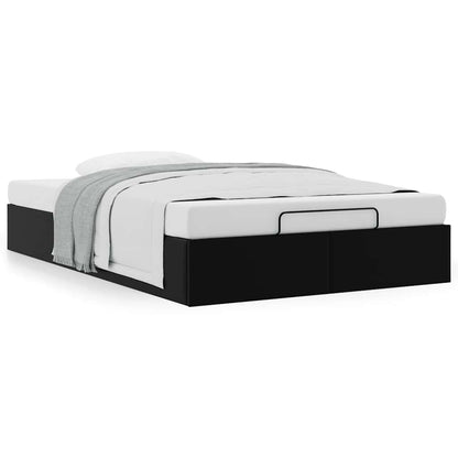 Struttura Letto Pouf senza Materasso Nero 120x200 cm Similpelle