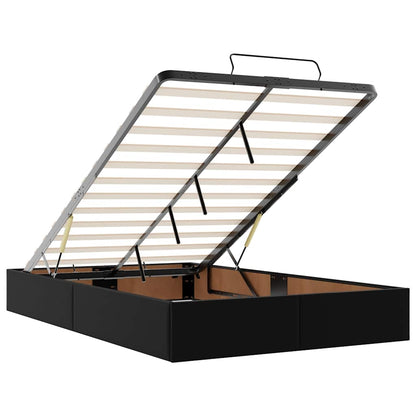 Struttura Letto Pouf senza Materasso Nero 120x200 cm Similpelle