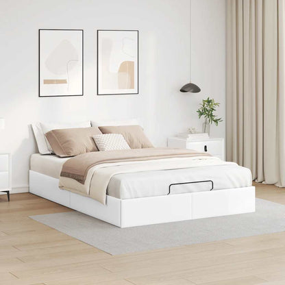 Struttura Letto Pouf senza Materasso Bianco 140x190 cm Similpelle | homemem39