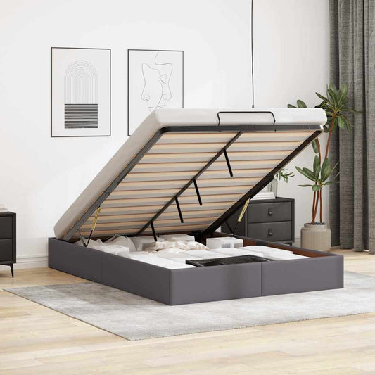 Struttura Letto Pouf senza Materasso 140x190 cm Similpelle