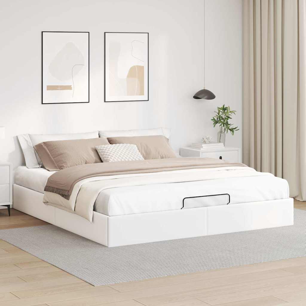 Struttura Letto Pouf senza Materasso 200x200 cm Similpelle | homemem39