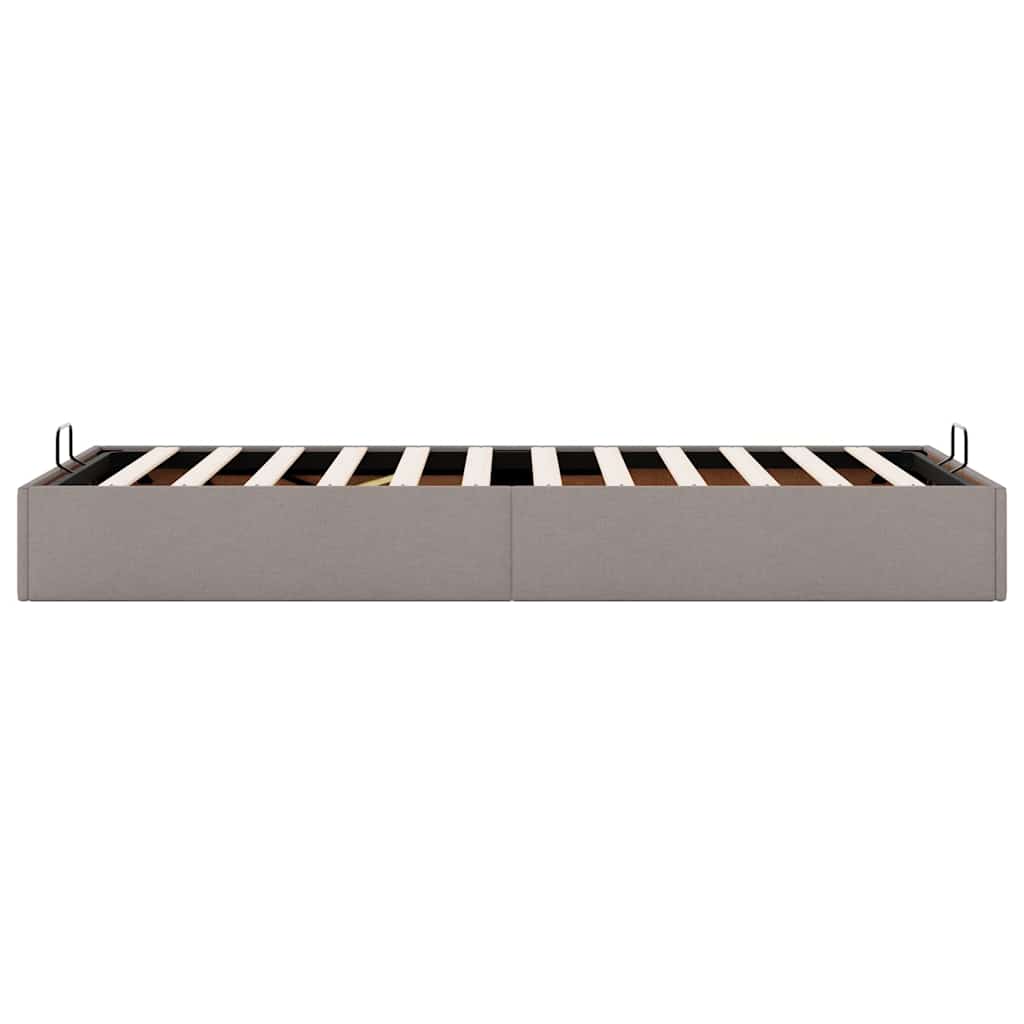 Struttura Letto Pouf senza Materasso Tortora 80x200 cm Tessuto