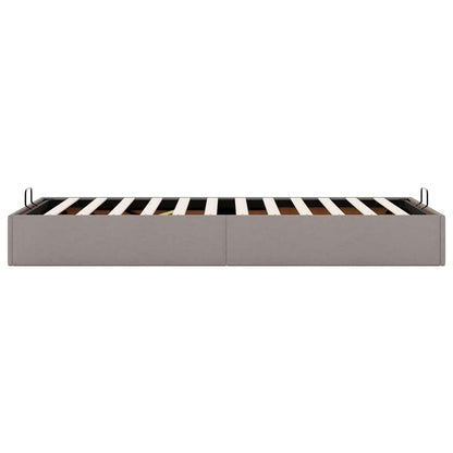 Struttura Letto Pouf senza Materasso Tortora 80x200 cm Tessuto