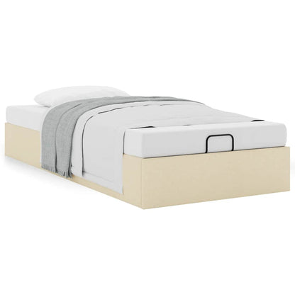 Struttura Letto Pouf senza Materasso Crema 80x200 cm in Tessuto