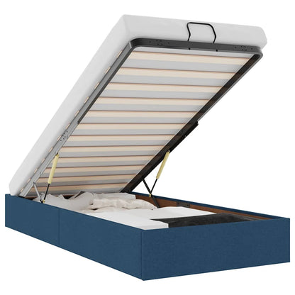 Struttura Letto Pouf senza Materasso Blu 80x200 cm in Tessuto