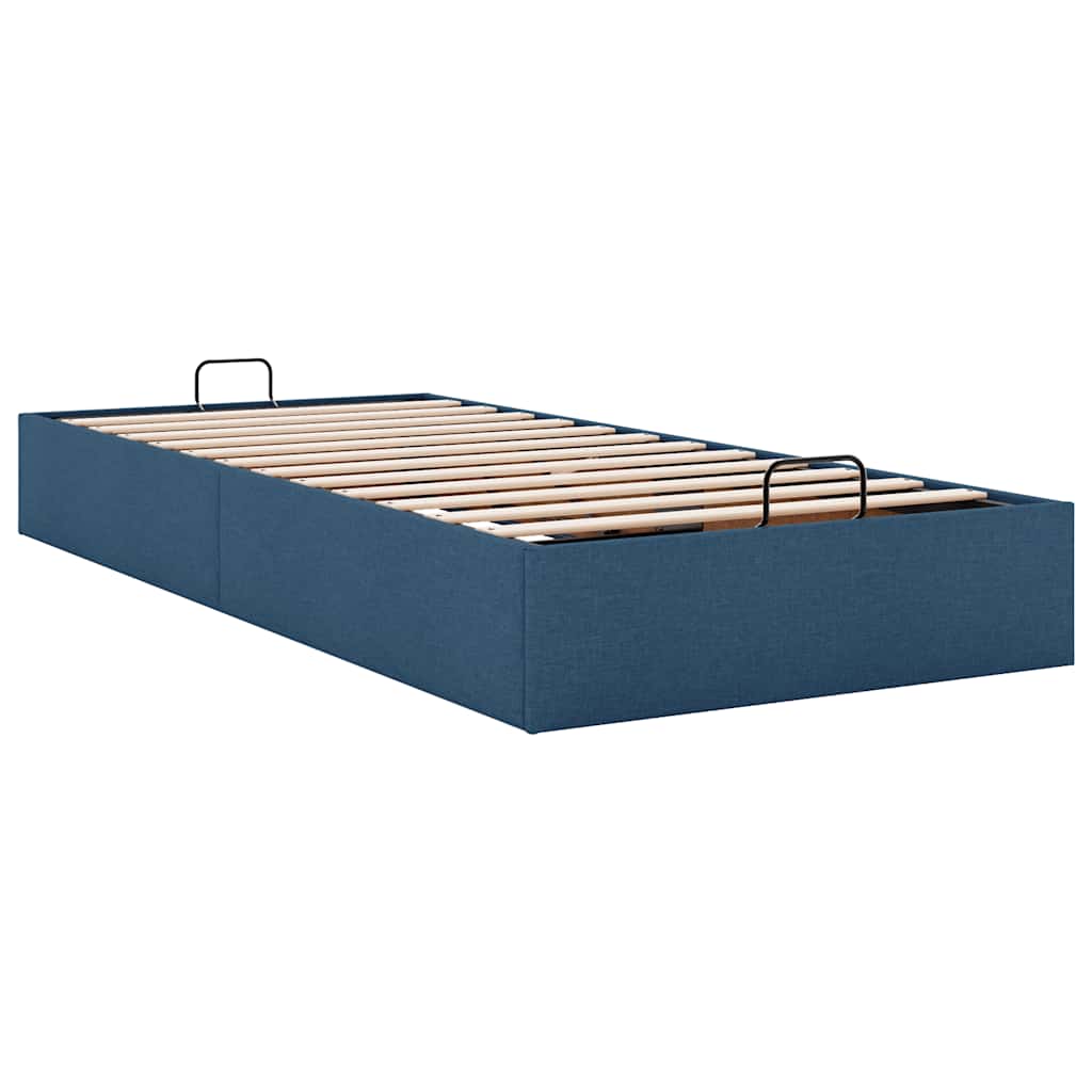 Struttura Letto Pouf senza Materasso Blu 80x200 cm in Tessuto