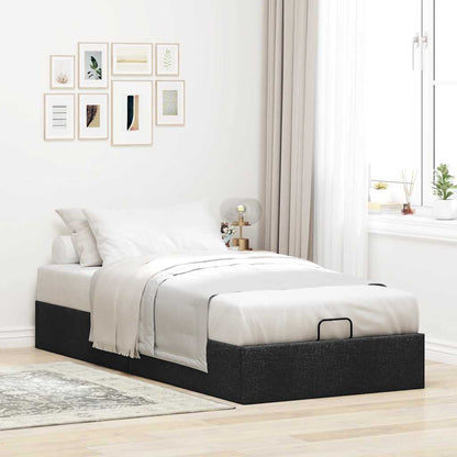 Struttura Letto Pouf senza Materasso Nero 90x190 cm in Tessuto | homemem39