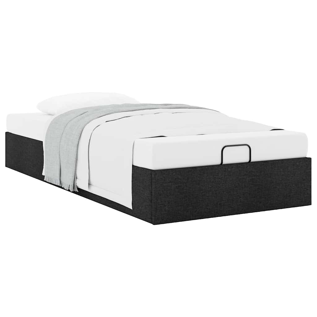 Struttura Letto Pouf senza Materasso Nero 90x190 cm in Tessuto | homemem39