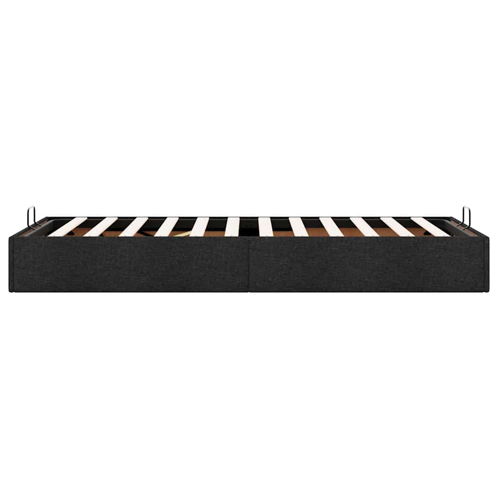 Struttura Letto Pouf senza Materasso Nero 90x190 cm in Tessuto | homemem39