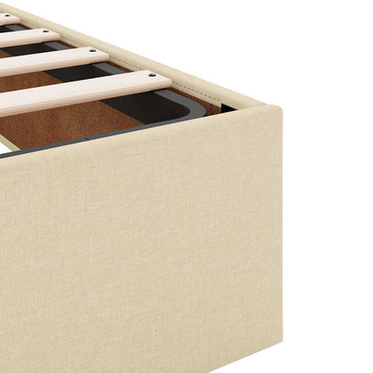 Struttura Letto Pouf senza Materasso Crema 90x190 cm in Tessuto