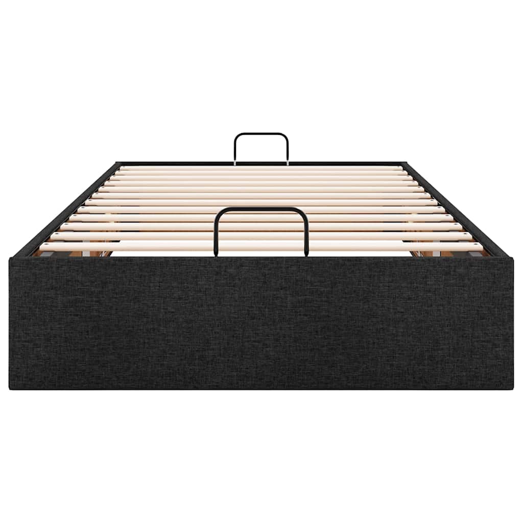 Struttura Letto Pouf senza Materasso Nero 90x200 cm in Tessuto