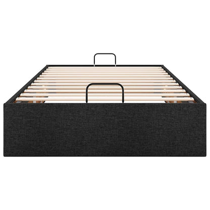 Struttura Letto Pouf senza Materasso Nero 90x200 cm in Tessuto