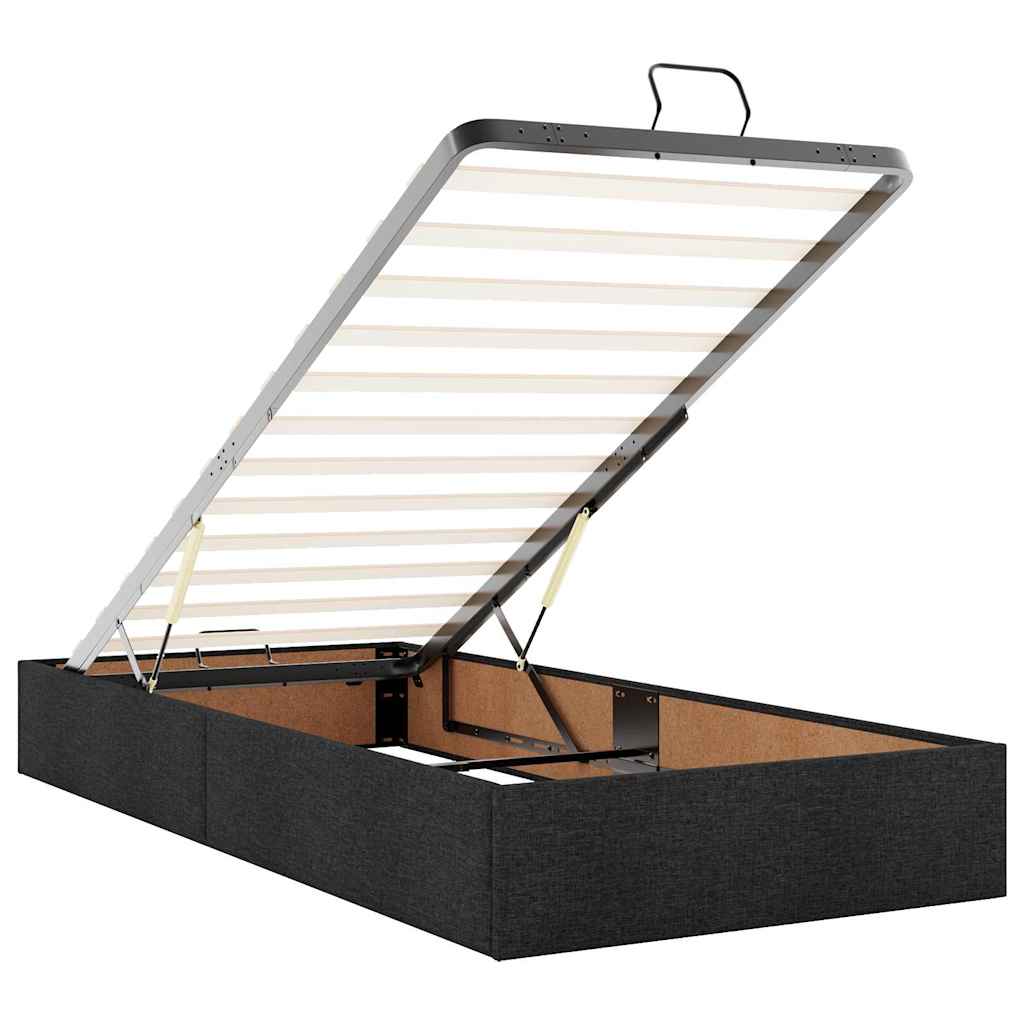 Struttura Letto Pouf senza Materasso Nero 90x200 cm in Tessuto - homemem39