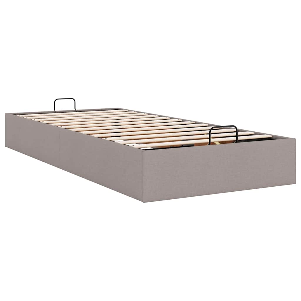 Struttura Letto Pouf senza Materasso Tortora 90x200 cm Tessuto | homemem39