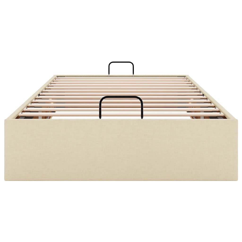 Struttura Letto Pouf senza Materasso Crema 90x200 cm in Tessuto | homemem39