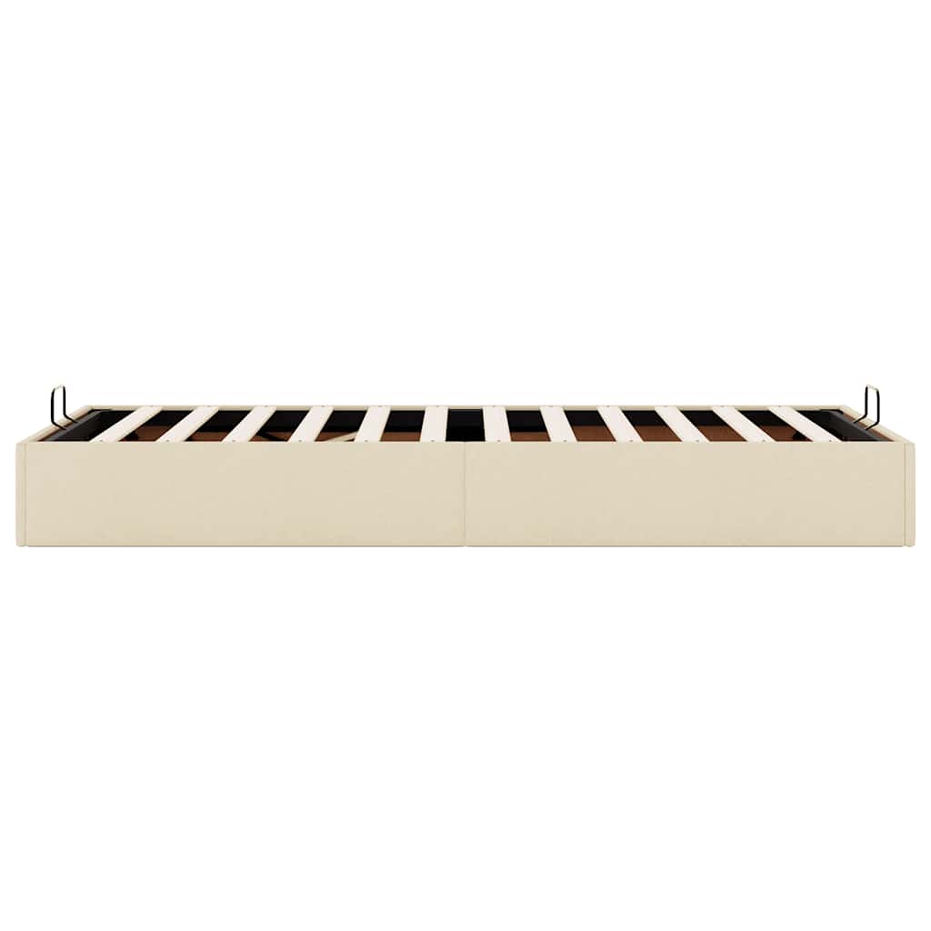 Struttura Letto Pouf senza Materasso Crema 90x200 cm in Tessuto | homemem39