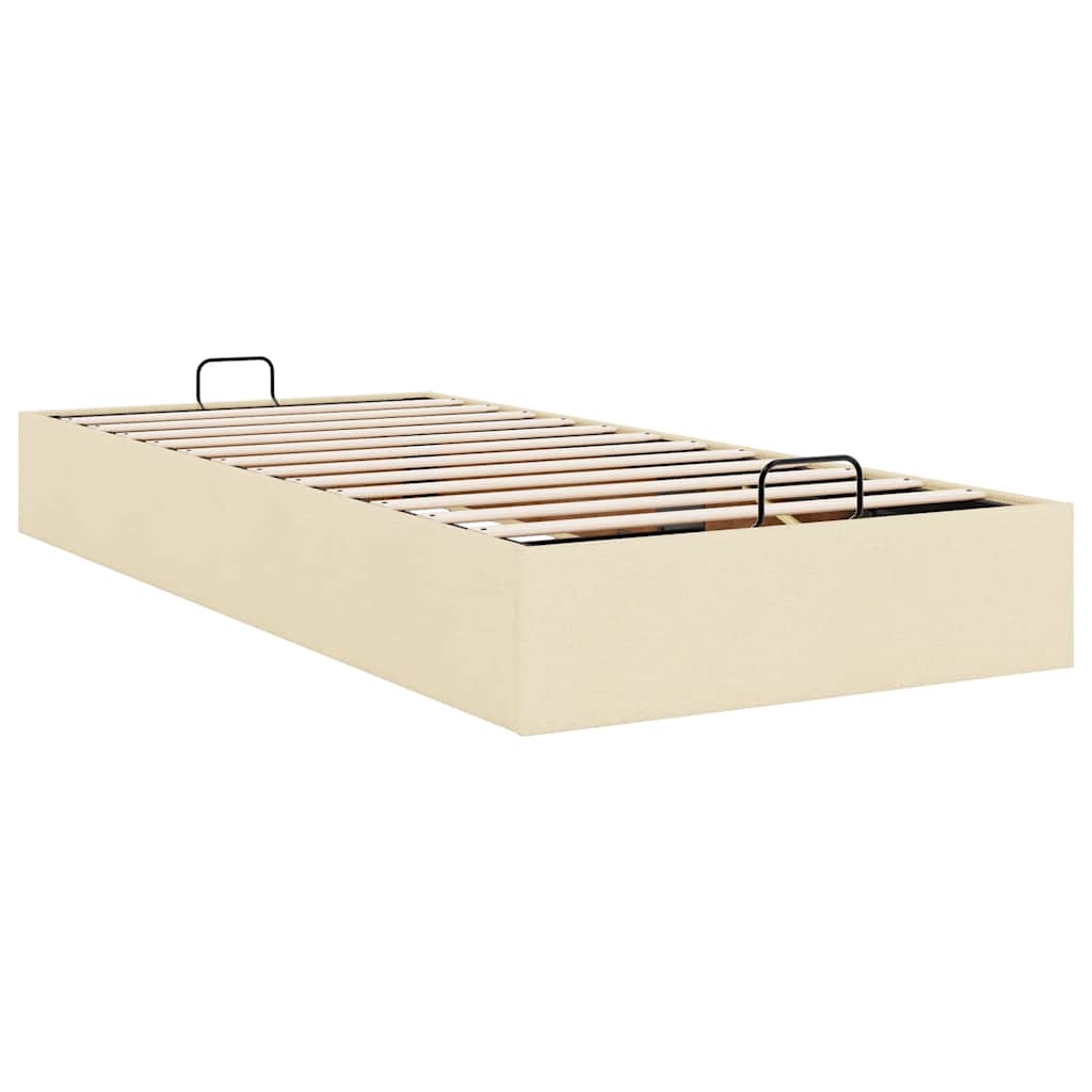 Struttura Letto Pouf senza Materasso Crema 90x200 cm in Tessuto | homemem39