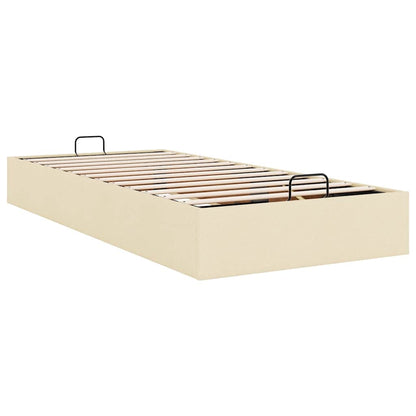 Struttura Letto Pouf senza Materasso Crema 90x200 cm in Tessuto | homemem39