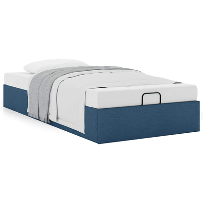 Struttura Letto Pouf senza Materasso Blu 90x200 cm in Tessuto