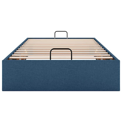 Struttura Letto Pouf senza Materasso Blu 90x200 cm in Tessuto