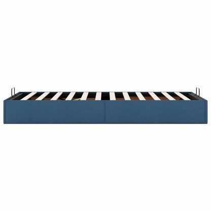 Struttura Letto Pouf senza Materasso Blu 90x200 cm in Tessuto
