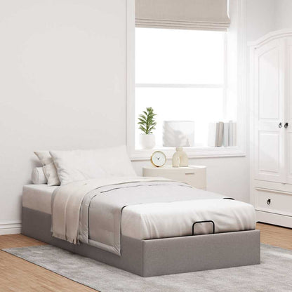 Struttura Letto Pouf senza Materasso Tortora 100x200cm Tessuto | homemem39