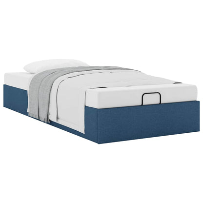 Struttura Letto Pouf senza Materasso Blu 100x200 cm in Tessuto