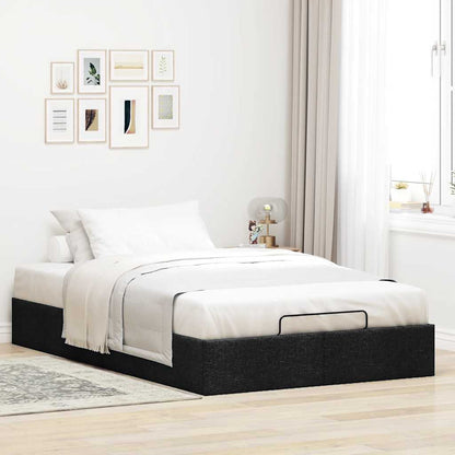 Struttura Letto Pouf senza Materasso Nero 120x190 cm in Tessuto