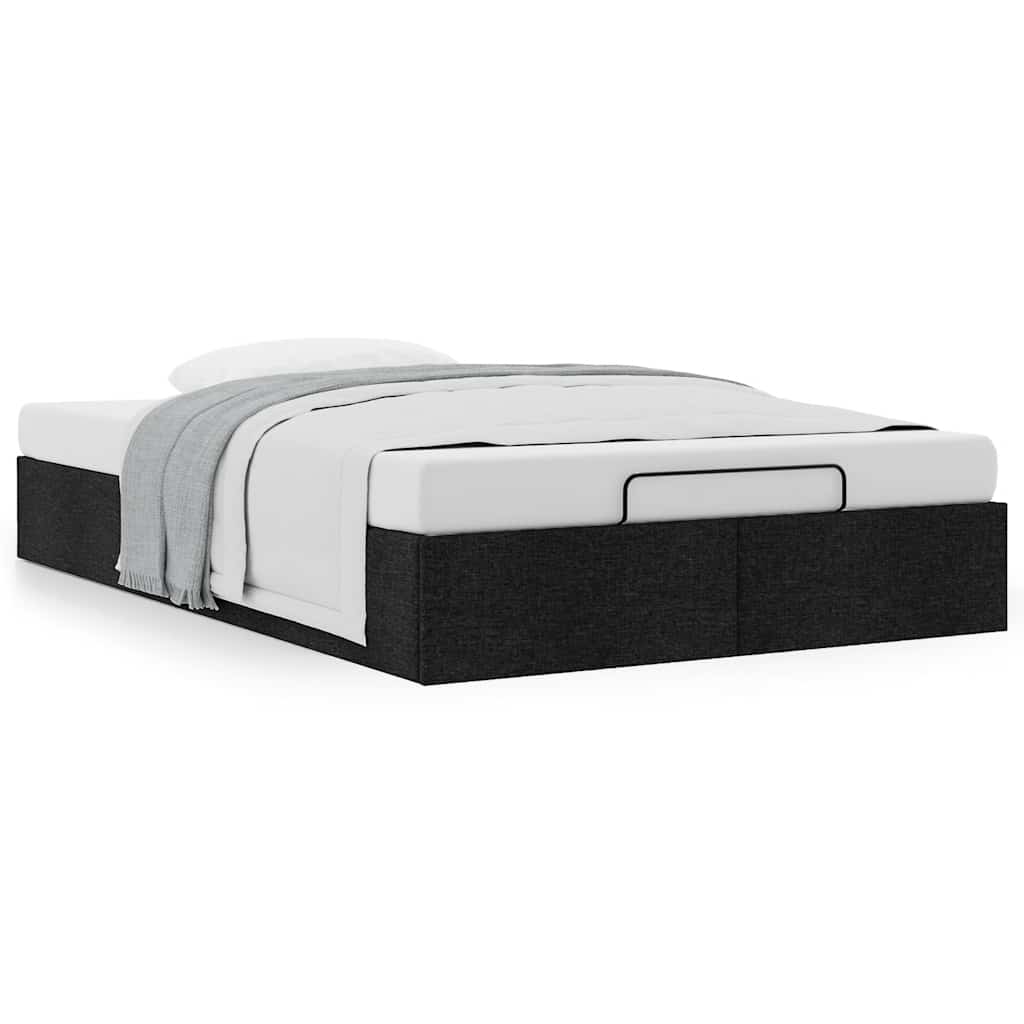 Struttura Letto Pouf senza Materasso Nero 120x190 cm in Tessuto