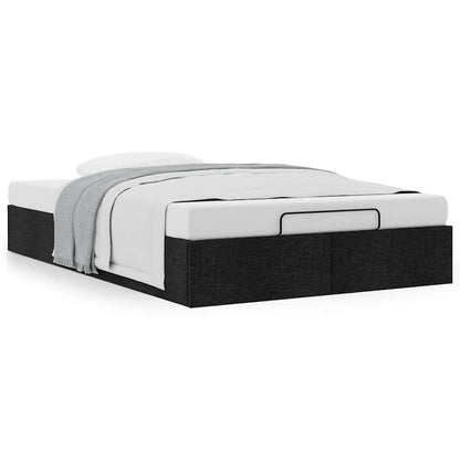 Struttura Letto Pouf senza Materasso Nero 120x190 cm in Tessuto