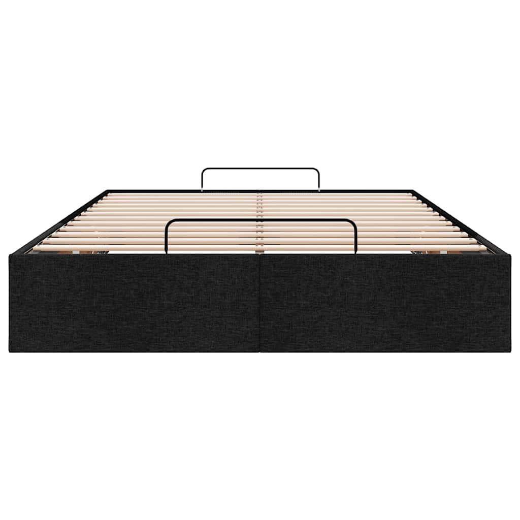 Struttura Letto Pouf senza Materasso Nero 120x190 cm in Tessuto