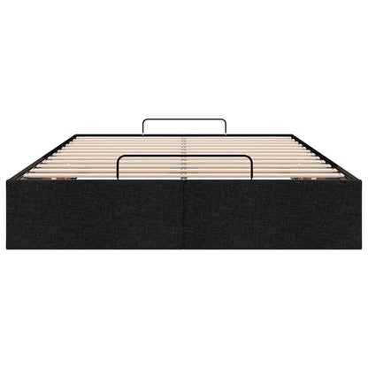 Struttura Letto Pouf senza Materasso Nero 120x190 cm in Tessuto