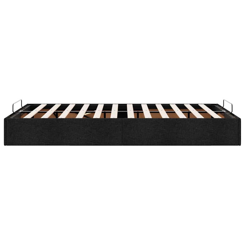Struttura Letto Pouf senza Materasso Nero 120x190 cm in Tessuto