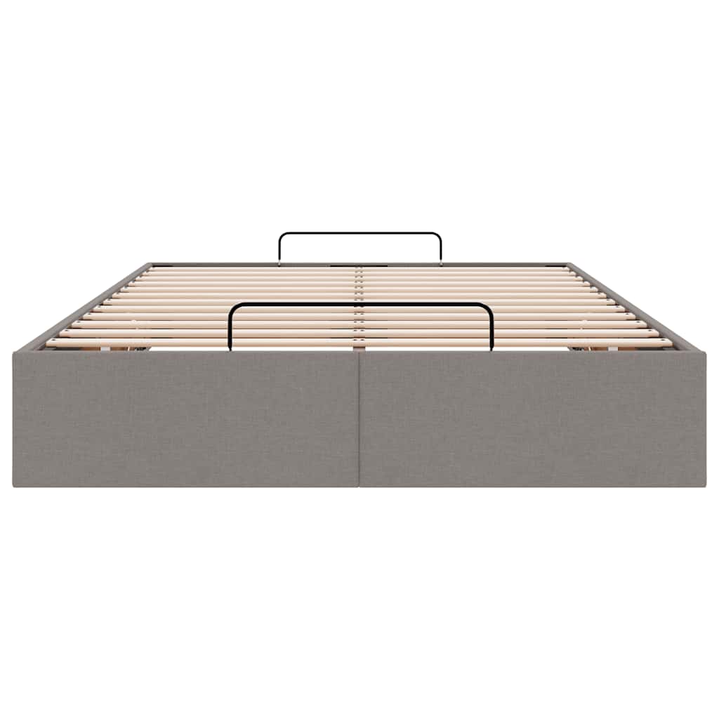 Struttura Letto Pouf senza Materasso Tortora 120x190 cm Tessuto