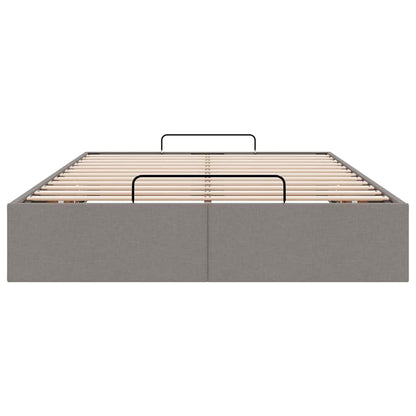 Struttura Letto Pouf senza Materasso Tortora 120x190 cm Tessuto
