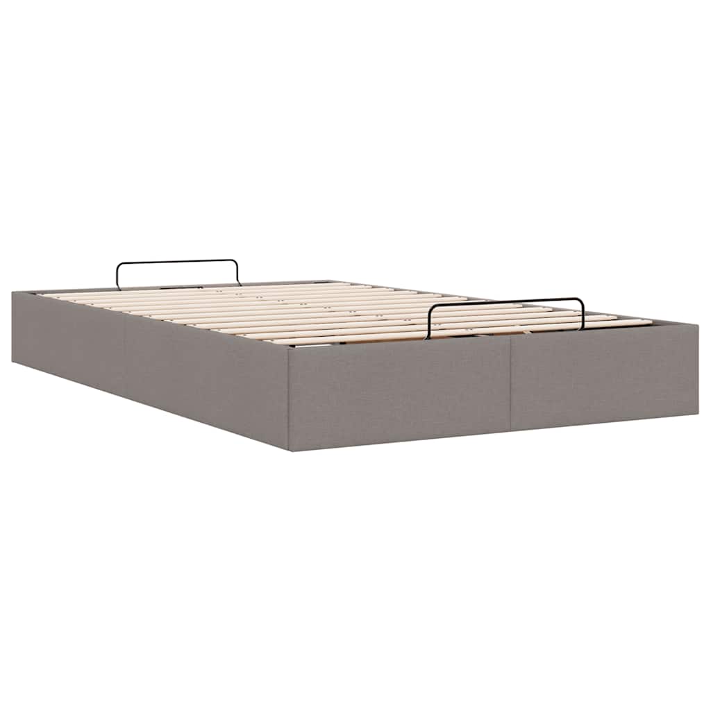 Struttura Letto Pouf senza Materasso Tortora 120x190 cm Tessuto