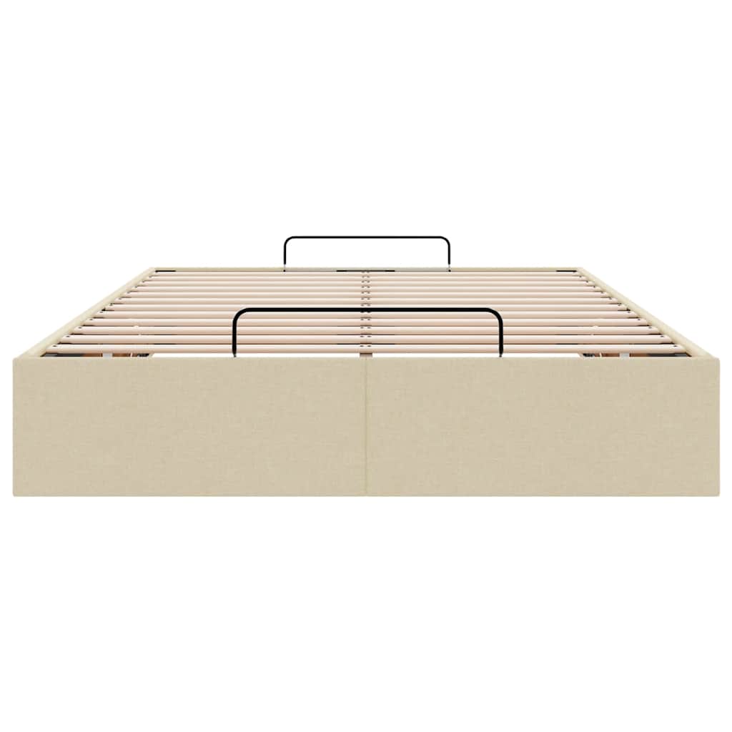 Struttura Letto Pouf senza Materasso Crema 120x190cm in Tessuto | homemem39