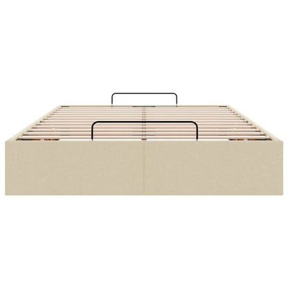 Struttura Letto Pouf senza Materasso Crema 120x190cm in Tessuto | homemem39