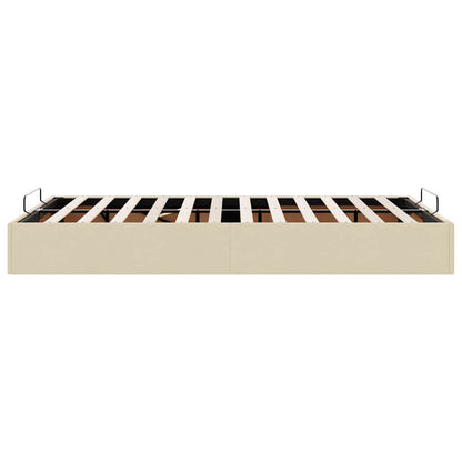 Struttura Letto Pouf senza Materasso Crema 120x190cm in Tessuto | homemem39
